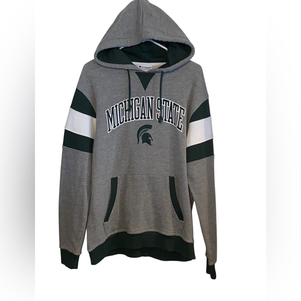 Champion Green Gray Michigan State Hoodie 
college sweatshirt athleisure